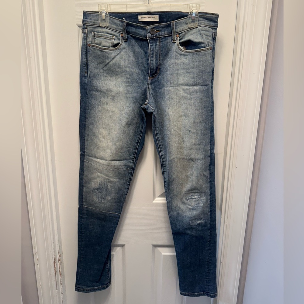 Banana Republic Distressed Premium Denim Skinny Nora Jeans Women Size 30 NWOT